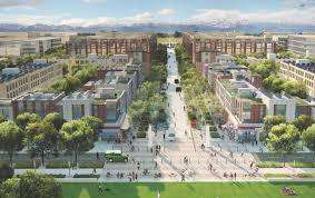 Aerial rendering of the planned Aerotropolis development near Denver International Airport