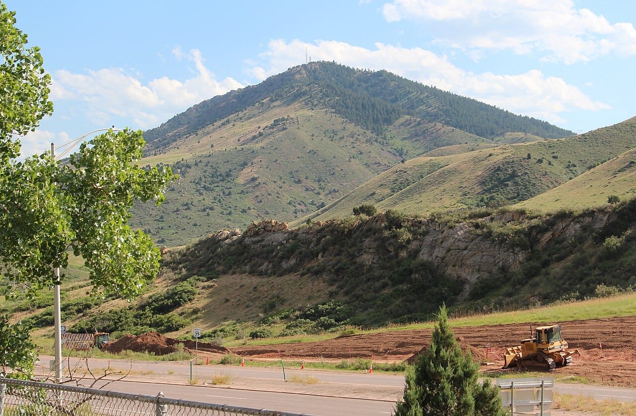 Mount Morrison viewed from the Matthews Winters Park area along I-70